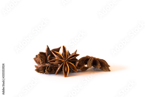 star anise with white background