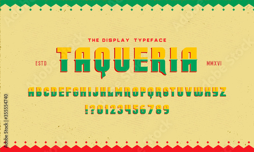 Vintage Textured Typeface Duo with Mexican Flavor "Taqueria". Part One - Inline Style.