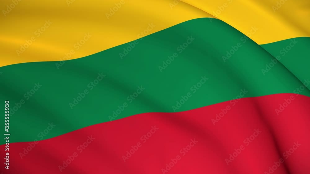Lithuania National Flag - 4K seamless loop animation of the Lithuanian flag. Highly detailed realistic 3D rendering Lithuania National Flag - 4K seamless loop animation of the Lithuanian flag. Highly detailed realistic 3D rendering