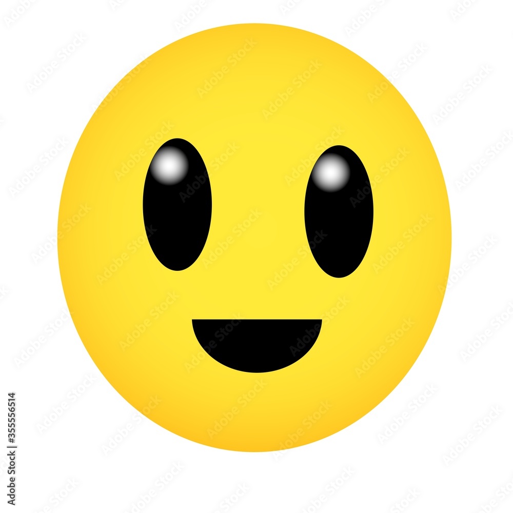 Rosto amarelo sorridente e alegre - carinha animada Rosto amarelo sorridente e alegre - carinha animada