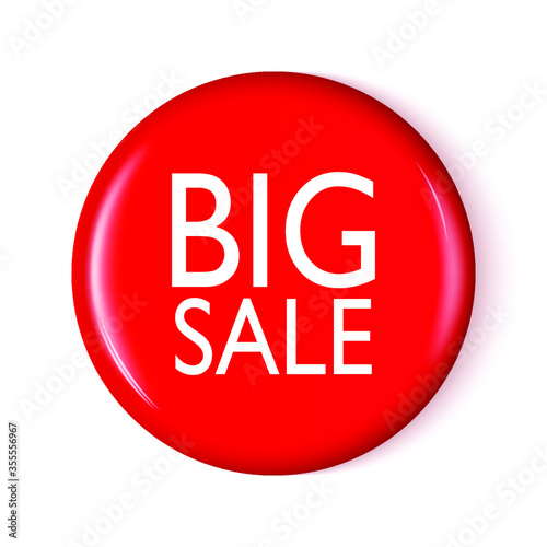 red round button with the inscription big sale
