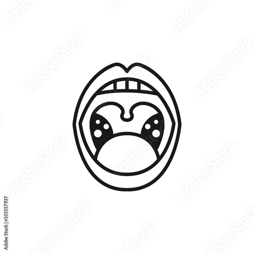 tonsillitis line icon, vector illustration