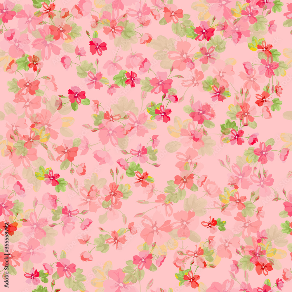 Complex multi-layered floral pattern in small flowers of dogroses. Trendy millefleurs. Elegant template for fashion prints Complex multi-layered floral pattern in small flowers of dogroses. Trendy millefleurs. Elegant template for fashion prints