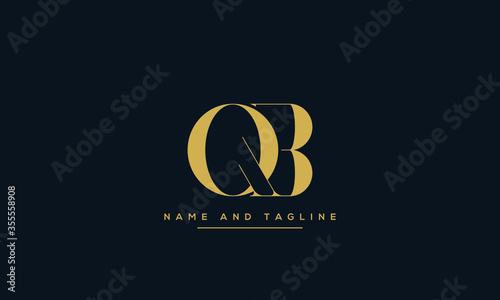 alphabet letters monogram icon logo BQ or QB
