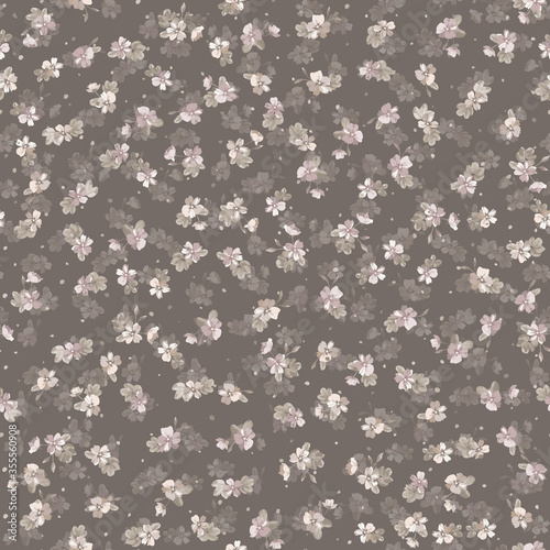 Flowery bright pattern in small-scale flowers. Calico millefleurs. Floral seamless background for textile, surface, fabric, wallpapers, print, gift wrap and scrapbooking, decoupage.