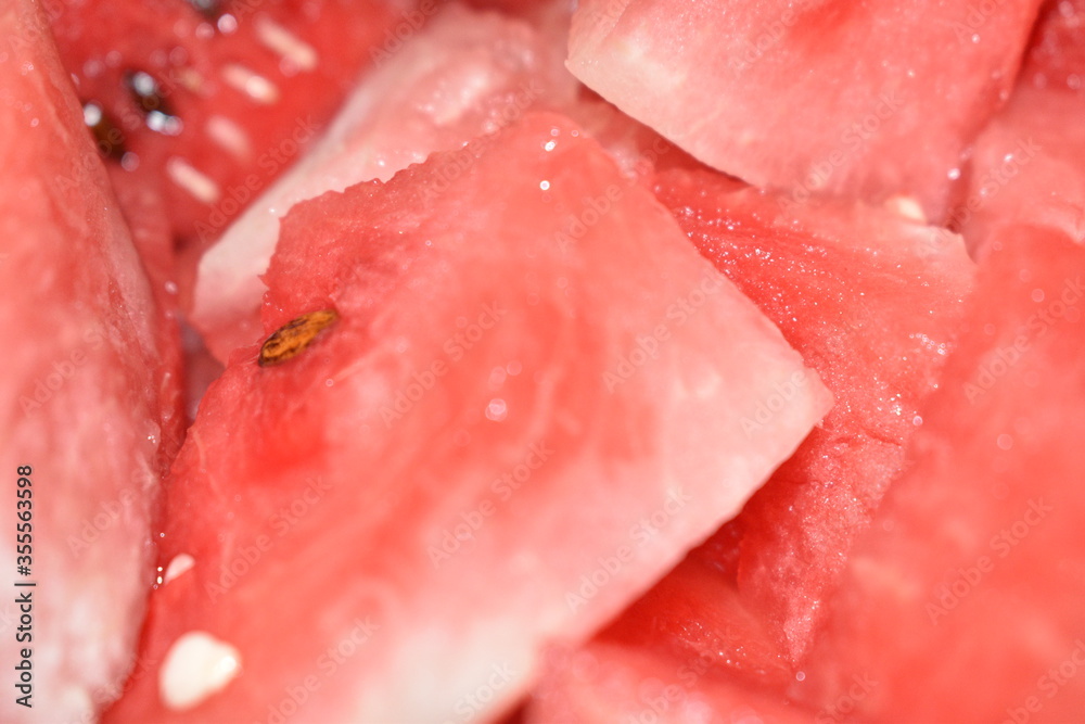 Closeup view of watermelon slice piece with seeds. Closeup view of watermelon slice piece with seeds.