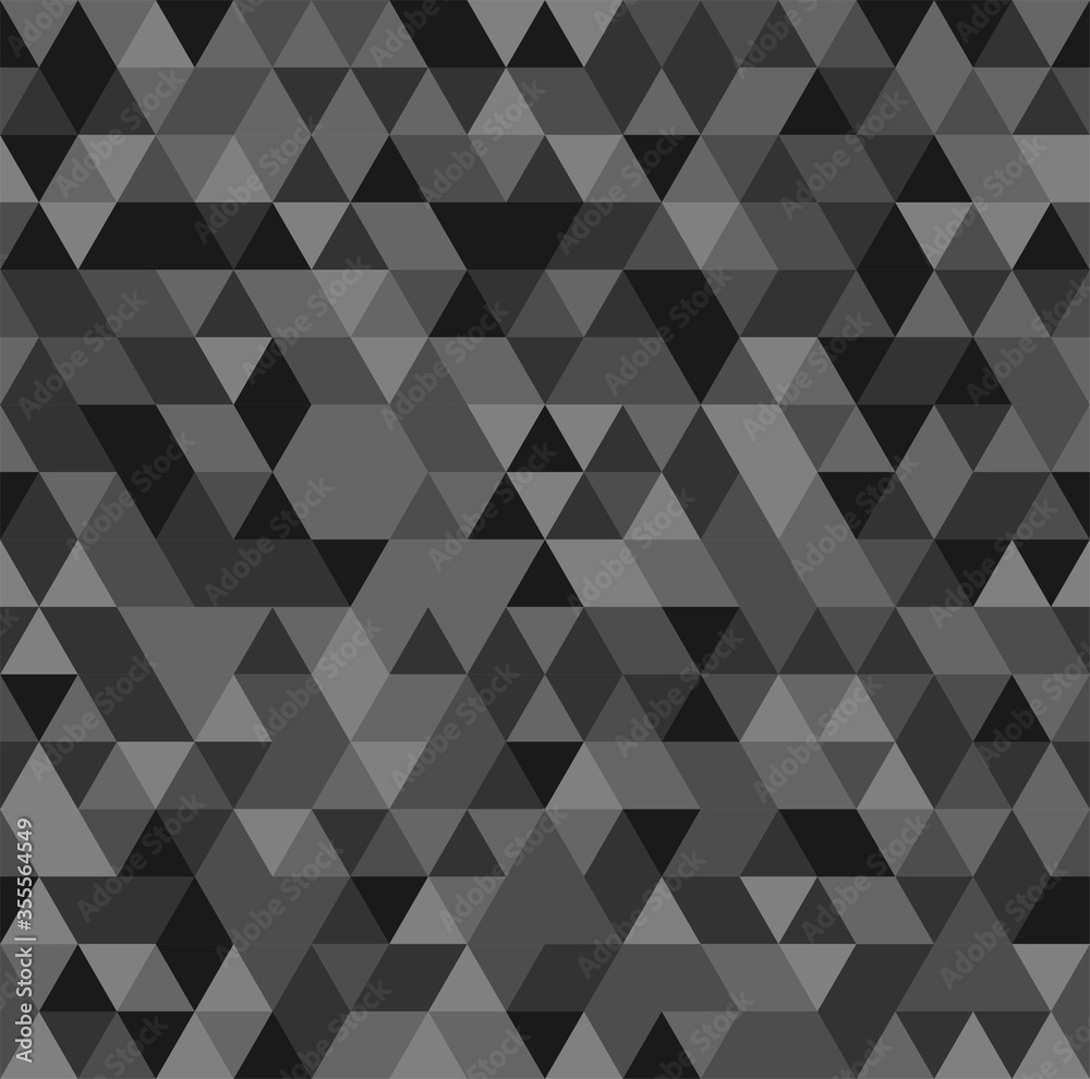 Obraz premium Geometric mosaic pattern from gray triangle texture, abstract vector background illustration.