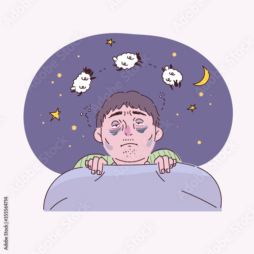 불면증에 시달리는 남성.