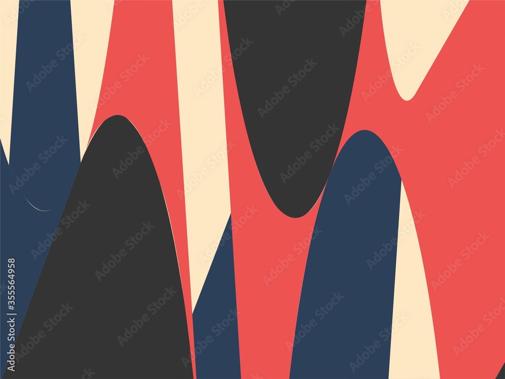 Beautiful of Colorful Art Red, Grey and Blue Abstract Modern Shape. Image for Background or Wallpaper