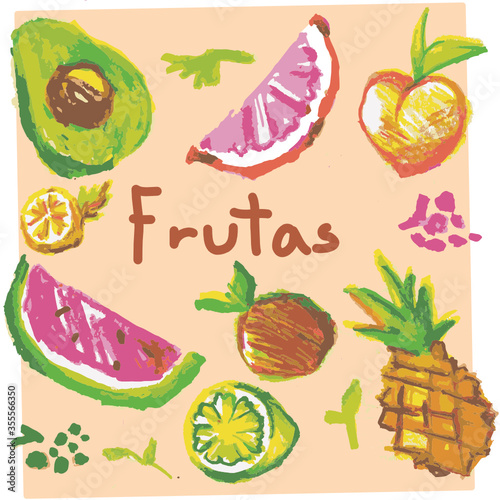 frutas patron vector