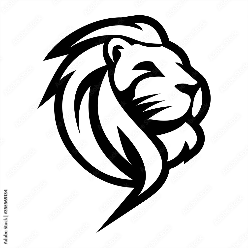 Fototapeta premium Creative abstract lion head logo designs vector template