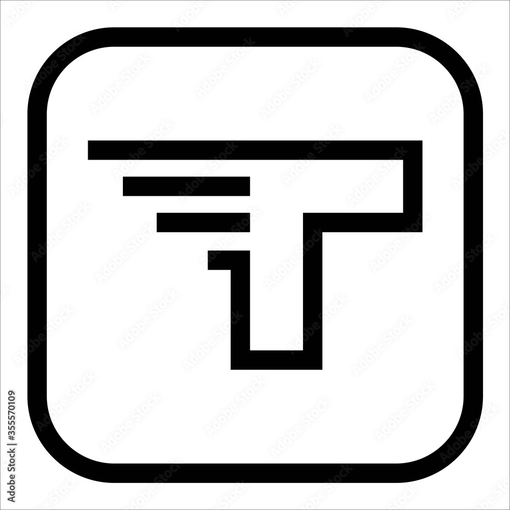Initials letter T. Logo design Letter T with speed in line square vector template Initials letter T. Logo design Letter T with speed in line square vector template