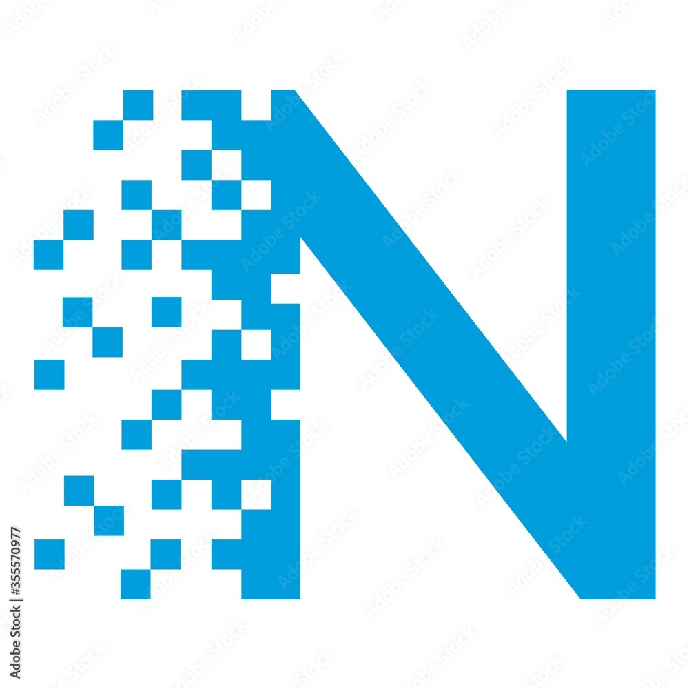 Fototapeta premium modern logo design pixel letter N vector illustration
