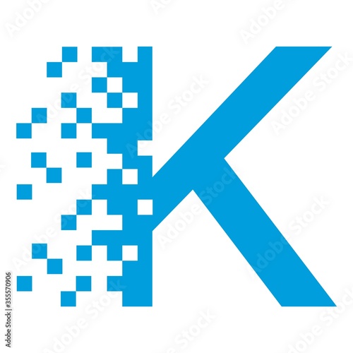 modern logo design pixel letter K vector illustration