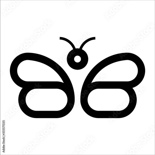simple elegant logo design butterfly vector template