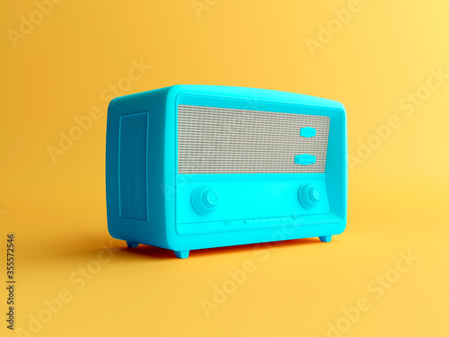 3d render of radio in minimal style image