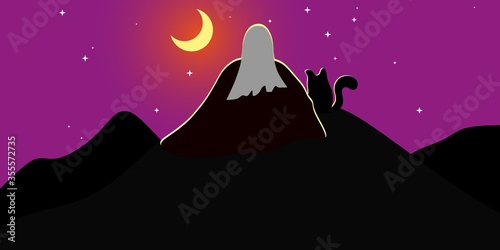 Seeing the starry sky vector illustration