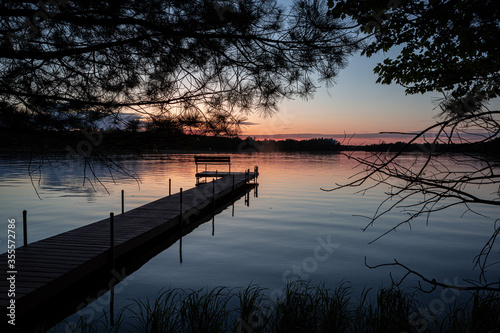 Sunset over Little St, Germain lake in Wisconsin