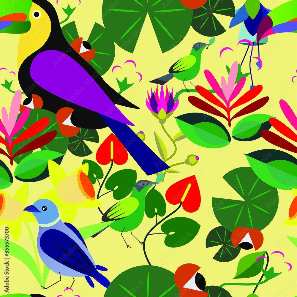 Cute Amazon Animals Kids Pattern Seamless Cute Amazon Animals Kids Pattern Seamless