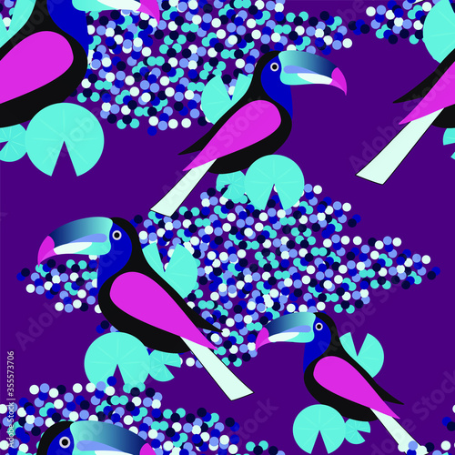 Cute Toucan Background Pattern Seamless