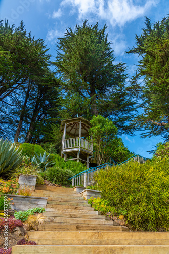 Gardens at Larnach castle near Dunedin, New Zealand photo