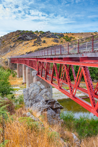 Manuherikia bridge no.1 at Central Otago Railway bicycle trail in New Zealand photo