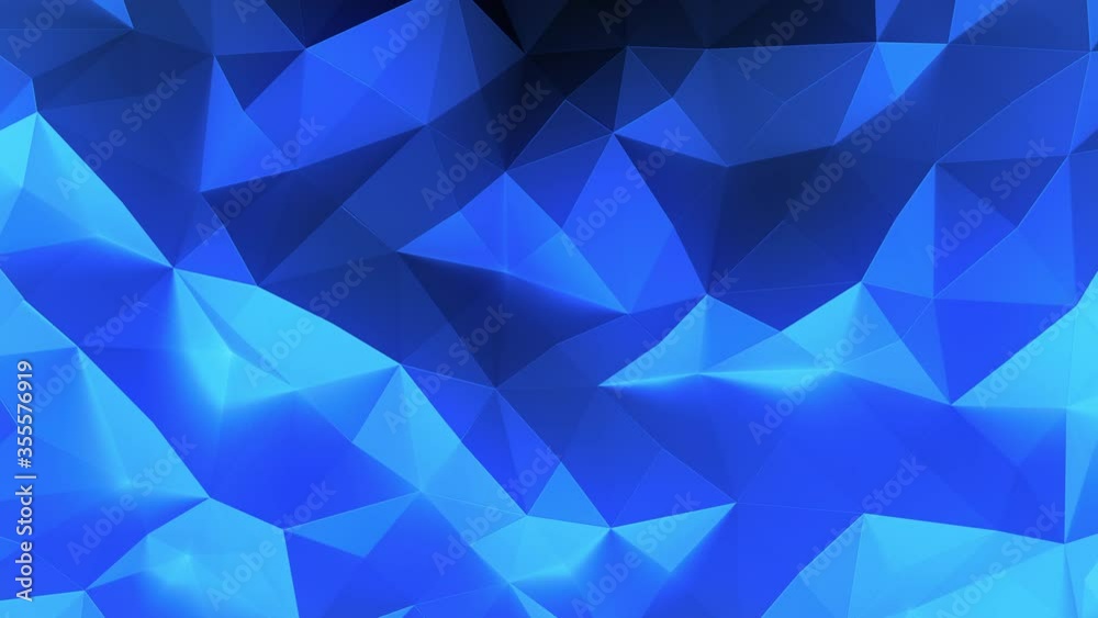 Blue polygonal background with waving geometric shapes. Seamless looping 3D animation. Blue polygonal background with waving geometric shapes. Seamless looping 3D animation.