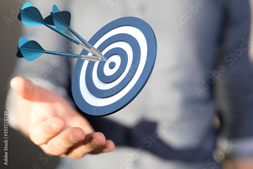 Dart arrow on target dartbo...