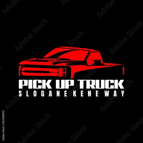 pick up truck logo design vector