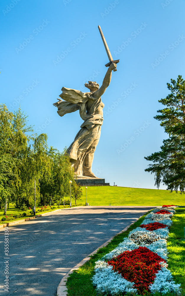 The Motherland Calls, a colossal statue on Mamayev Kurgan devoted to the  Battle of Stalingrad. Volgograd, Russia Stock Photo | Adobe Stock