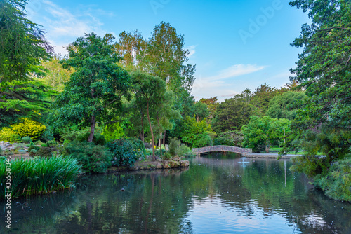 Pond at Queens park in Invercargill, New Zealand photo