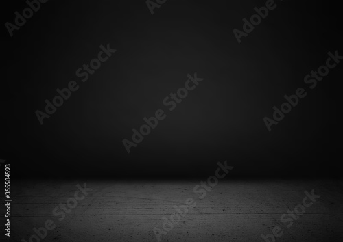 Empty black product showcase background.