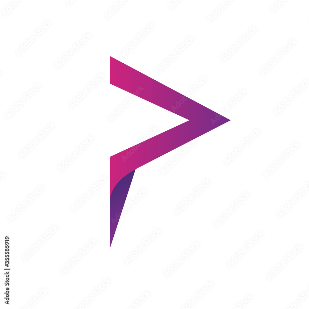 Letter p modern and simple logo Letter p modern and simple logo