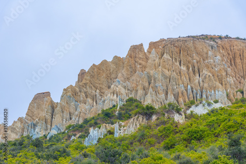 Clay cliffs Paritea in New Zealand photo