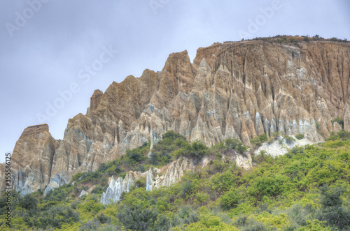 Clay cliffs Paritea in New Zealand photo