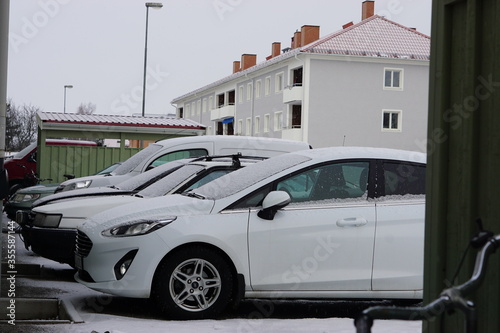 Sweden car park in the winter time 