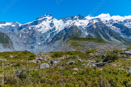 Mount Sefton at Aoraki / Mount Cook national park in New Zealand photo