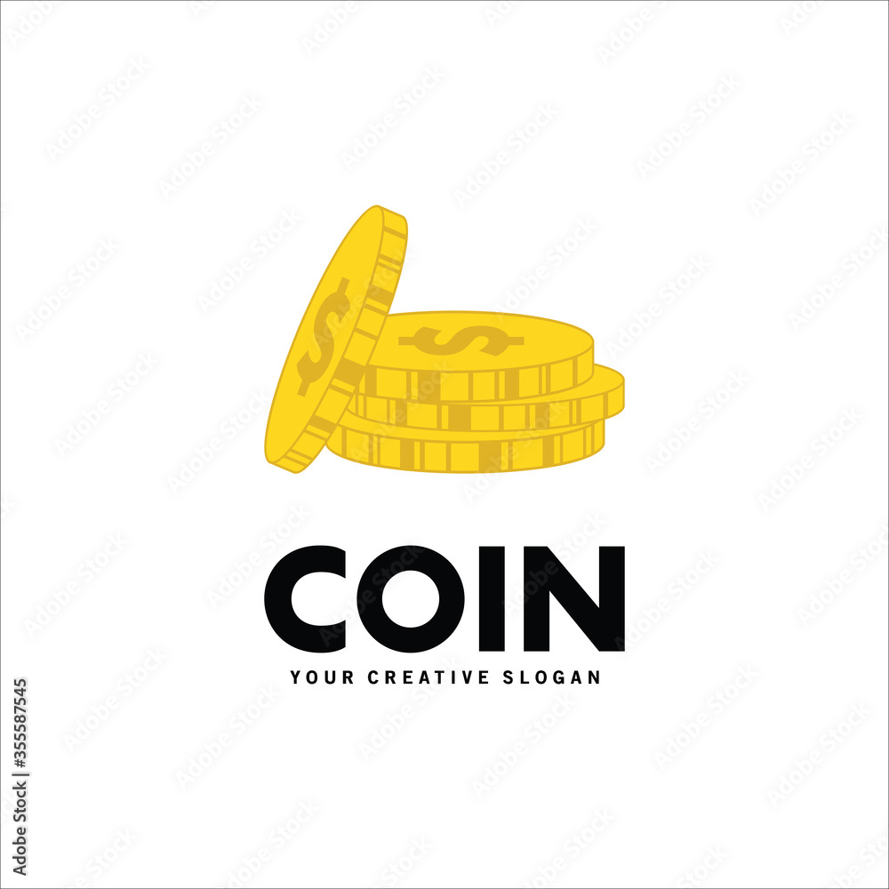 Coin Logo, Coin Logo Vector Inspiration Stock Vector | Adobe Stock