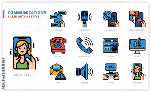 Communication icon set