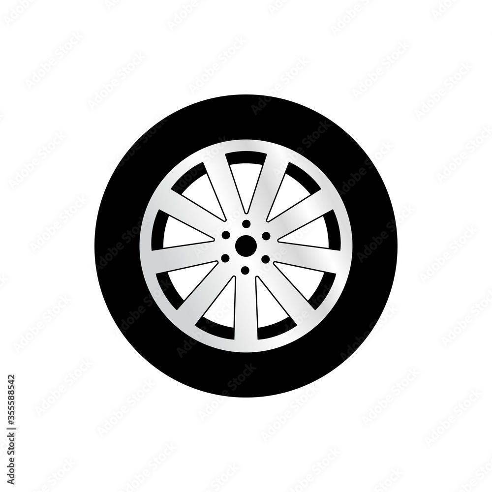 Fototapeta premium car wheel icon, vector illustration.