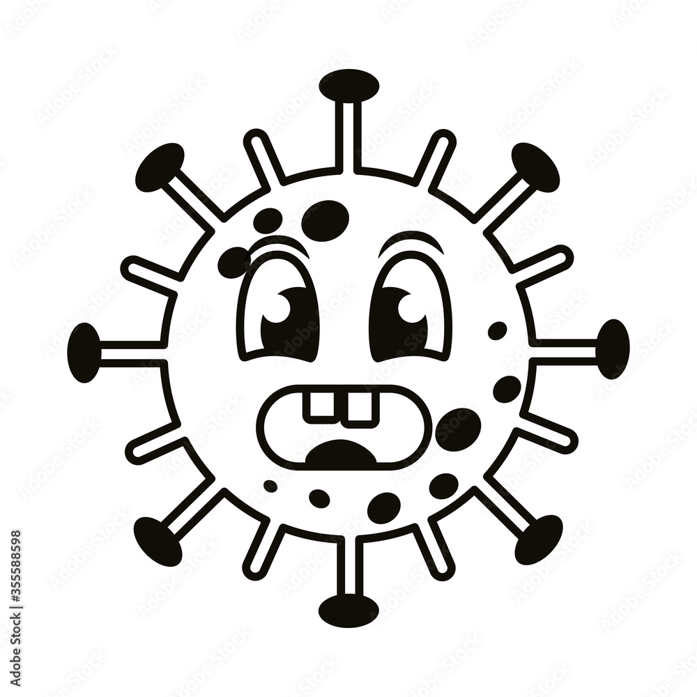 covid19 particle happy emoticon character covid19 particle happy emoticon character