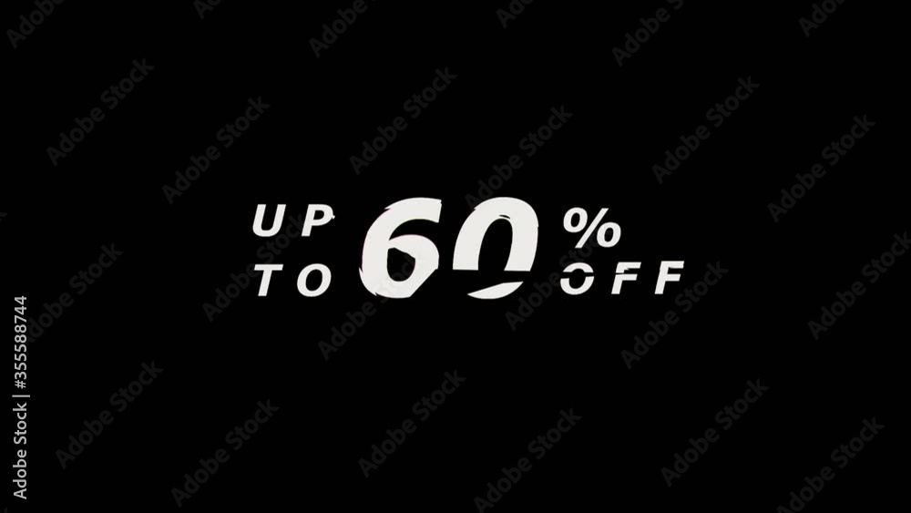 Sale promotion message with glitch effect animation for sale promotion advertising Sale promotion message with glitch effect animation for sale promotion advertising