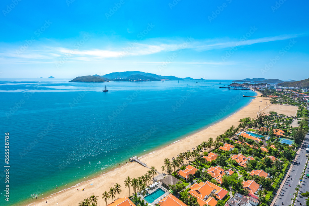 Nha Trang, Vietnam Beautiful Scenery, a Tropical Coastal Vacation Paradise in  Southeast Asia. 