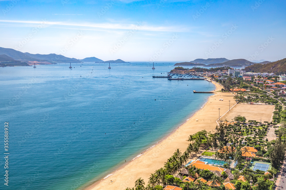 Nha Trang, Vietnam Beautiful Scenery, a Tropical Coastal Vacation Paradise in  Southeast Asia. 