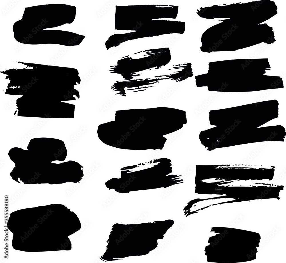 Block Brush Strokes black silhouette
