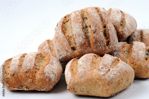 bread on a white background