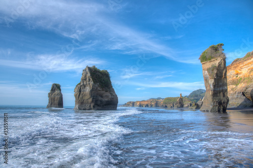 Three Sisters and the Elephant Rock in New Zealand photo