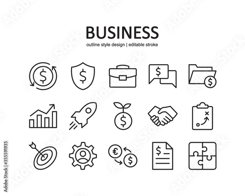 Fotografie, Tablou Business icon set