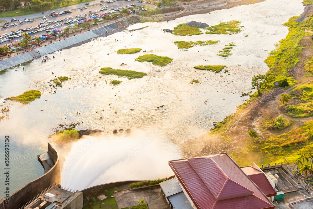 Irrigation dam released water to maintain water level in reservoir