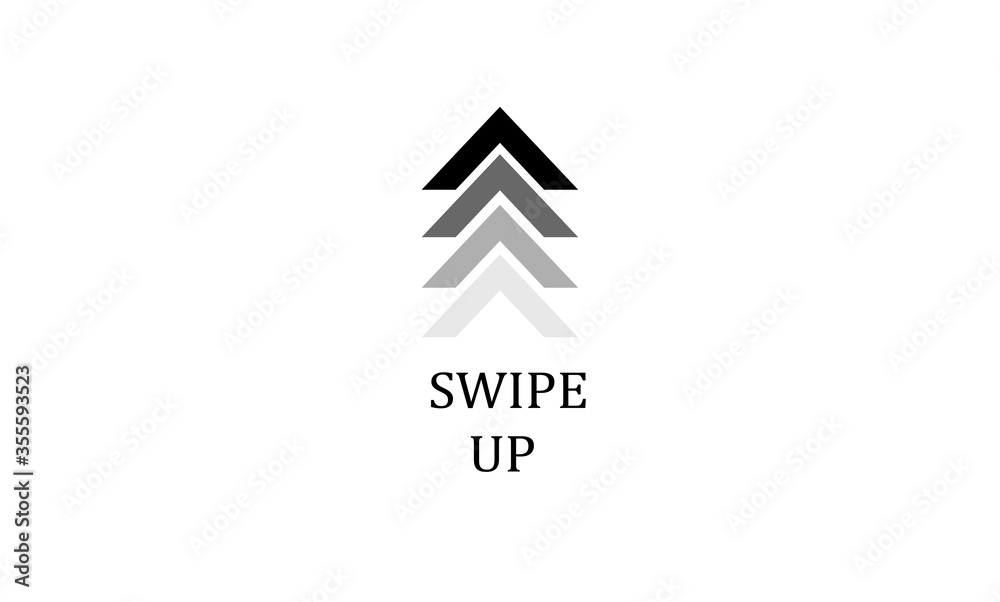 Swipe up, set of buttons for social media. Black arrows Swipe up, set of buttons for social media. Black arrows